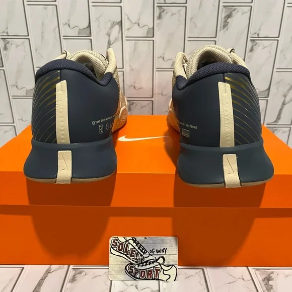 New Nike Zoom Vapor Pro 2 HC PRM Tennis Shoes Blue Gold Tan Mens Size 12